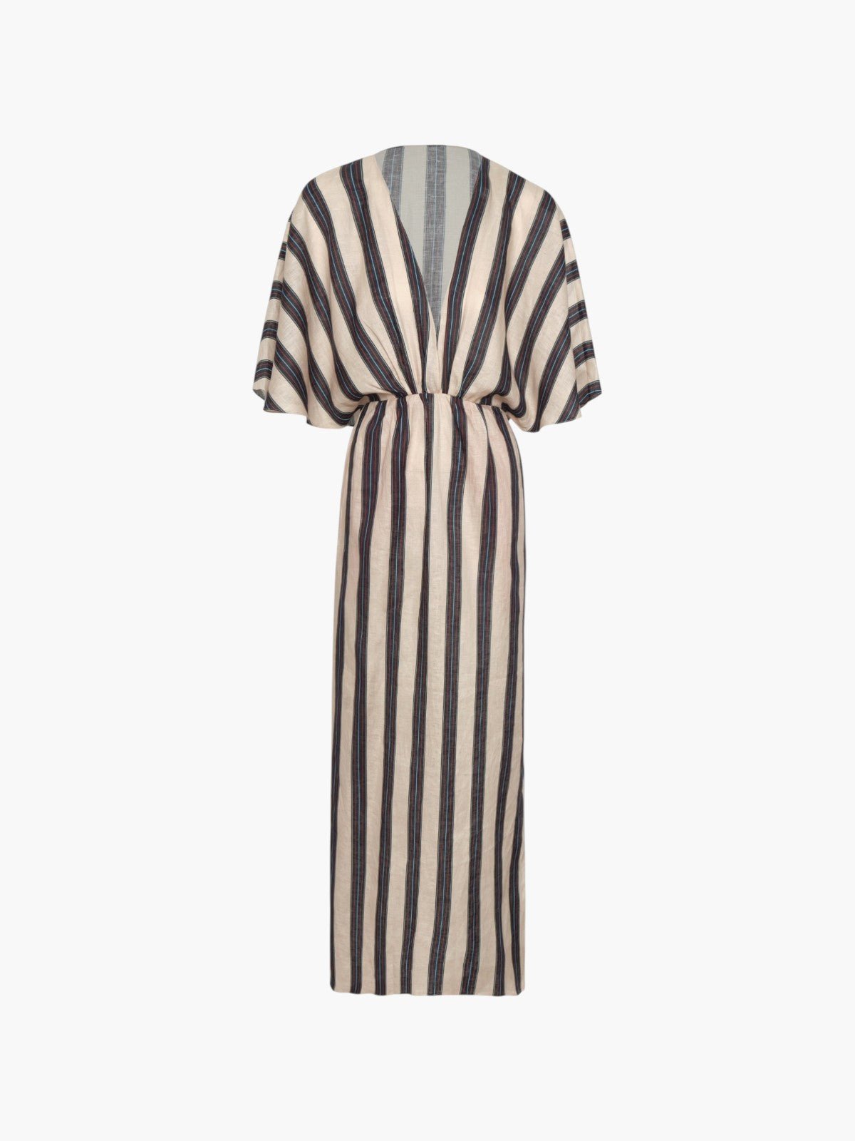 Topacio Linen Midi Tunic Dress | Navy Stripes Topacio Linen Midi Tunic Dress | Navy Stripes - Fashionkind