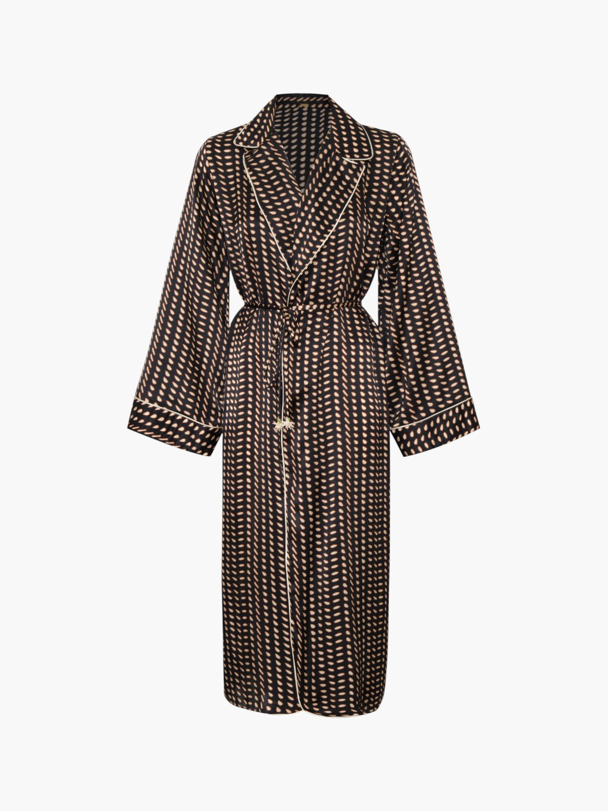 Western Satin Silk Kaftan | Black & Ivory Seeds