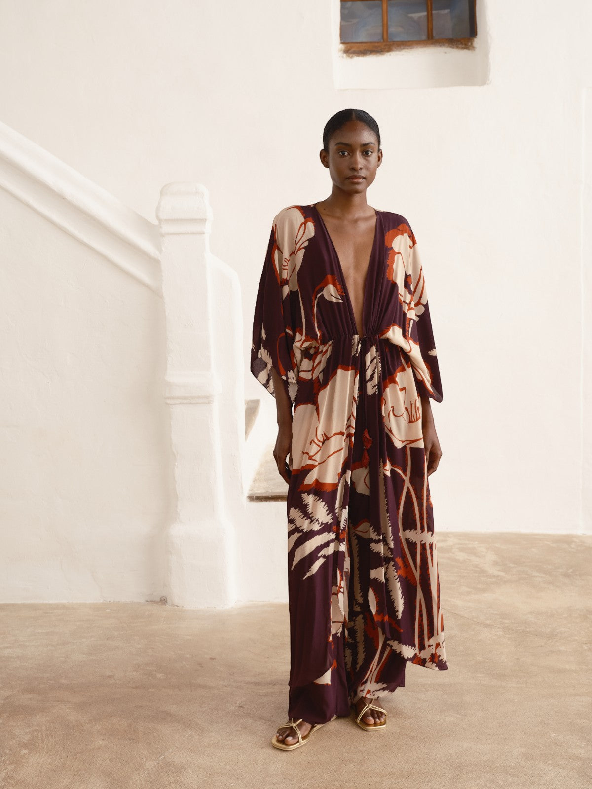 San Cipriano Crepe Chine Pants | Purple Gladiolos San Cipriano Crepe Chine Pants | Purple Gladiolos