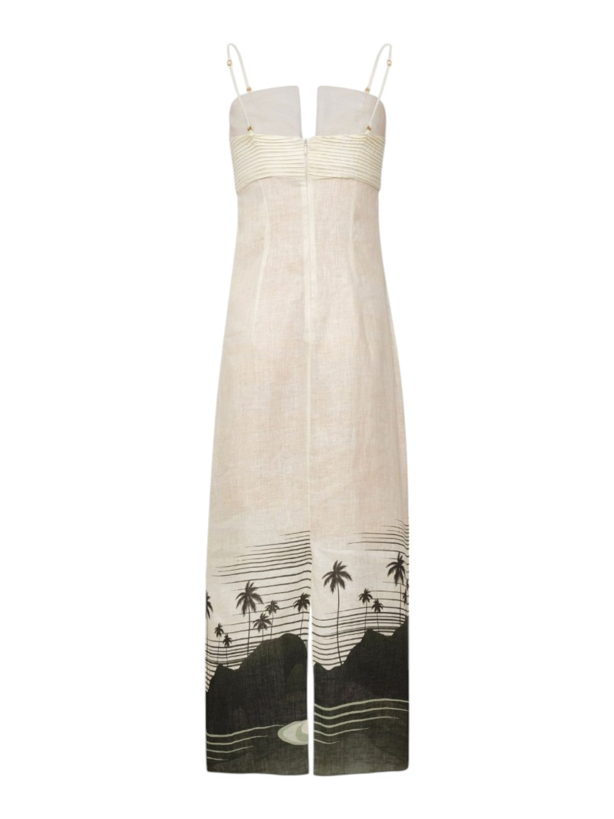 Antigüa Linen Midi Dress | Green Tropical Landscape Antigüa Linen Midi Dress | Green Tropical Landscape