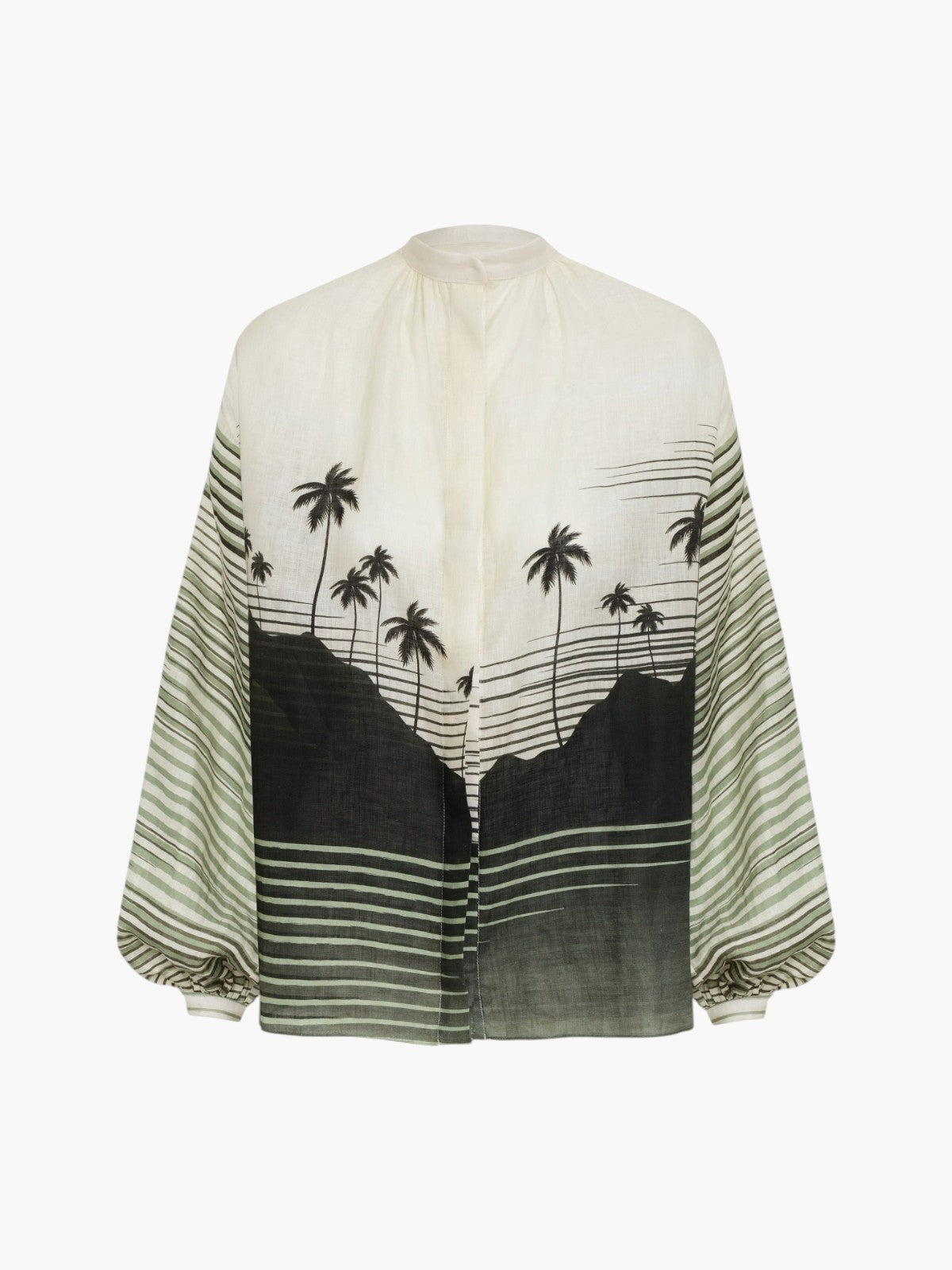 Don Simon Linen Shirt | Green Tropical Landscape Don Simon Linen Shirt | Green Tropical Landscape - Fashionkind