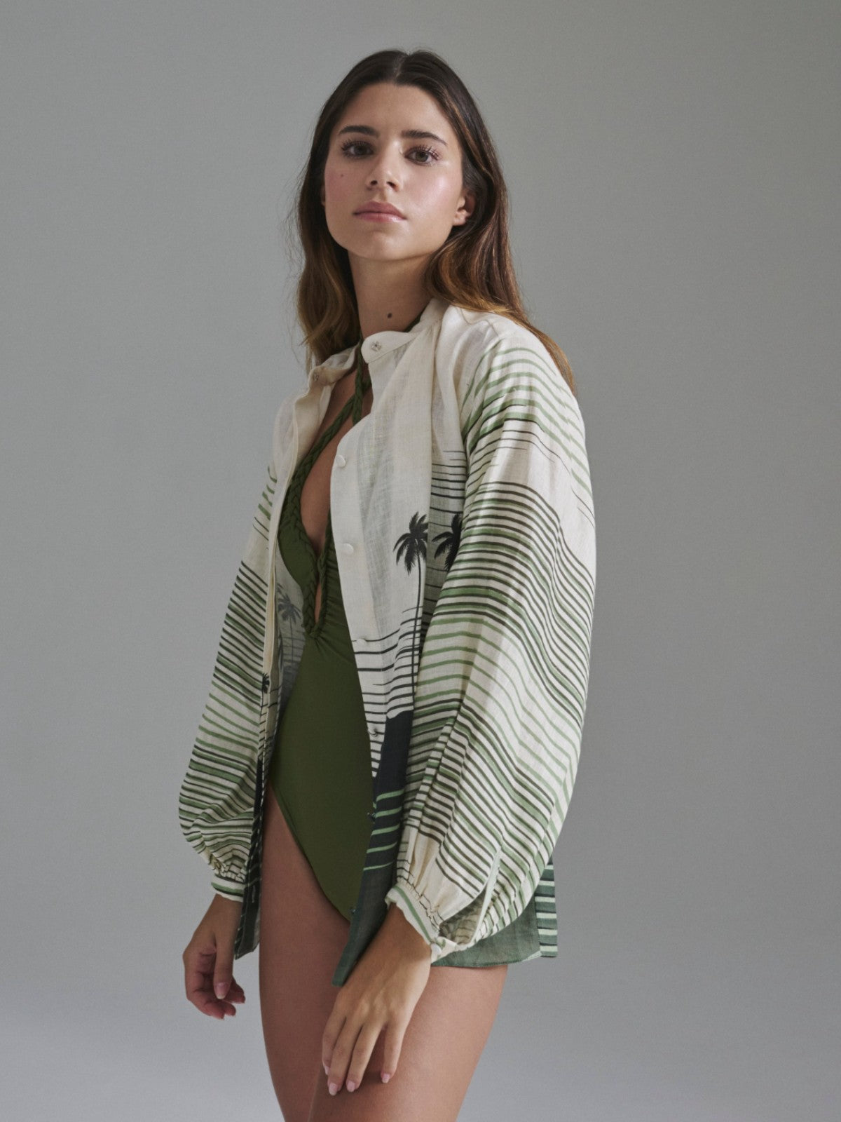 Don Simon Linen Shirt | Green Tropical Landscape Don Simon Linen Shirt | Green Tropical Landscape - Fashionkind