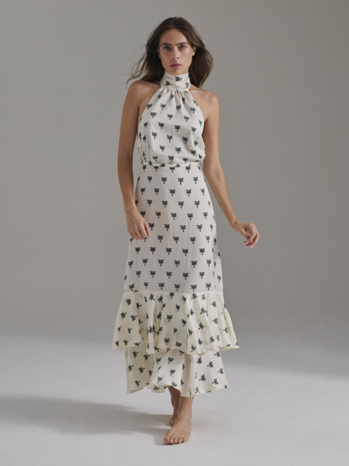 Sevilla Martellato Silk Skirt | Ivory/Black Polka Palms Sevilla Martellato Silk Skirt | Ivory/Black Polka Palms - Fashionkind