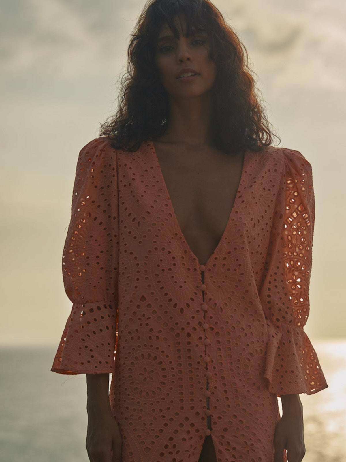 Serrania Eyelet Tunic | Apricot Serrania Eyelet Tunic | Apricot - Fashionkind