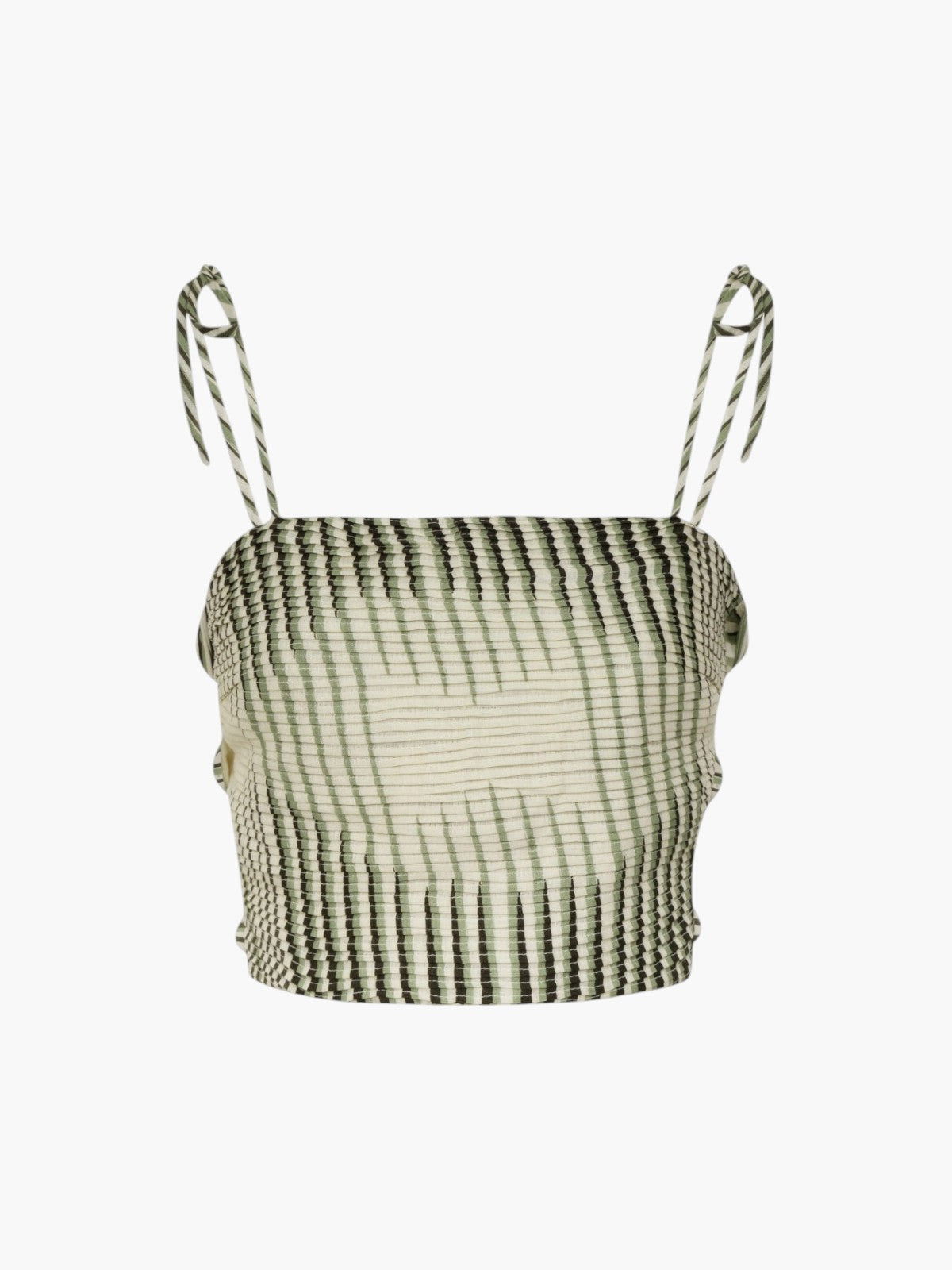 Tejada Pleated Linen Top | Green Stripes Tejada Pleated Linen Top | Green Stripes - Fashionkind