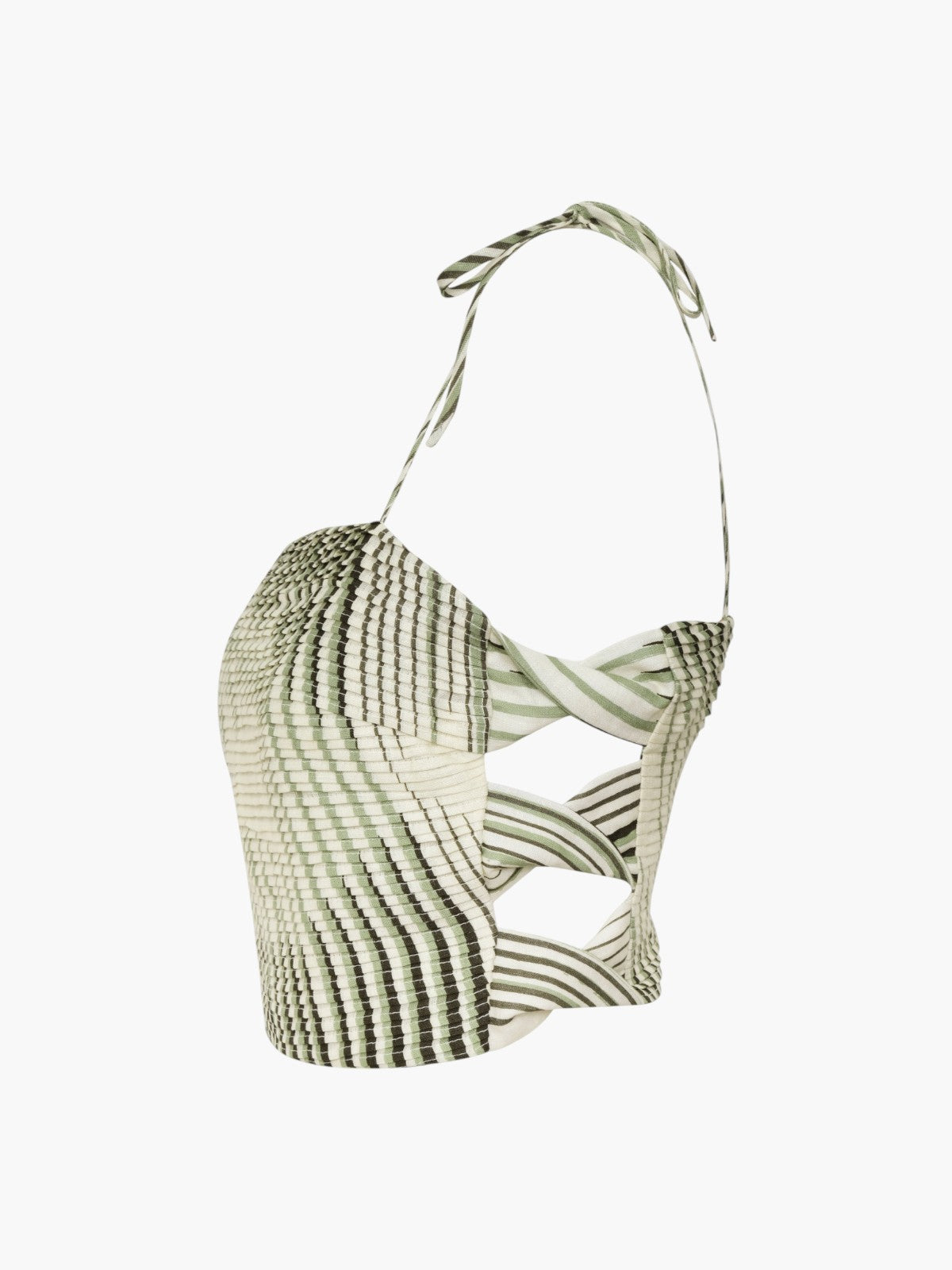 Tejada Pleated Linen Top | Green Stripes Tejada Pleated Linen Top | Green Stripes - Fashionkind