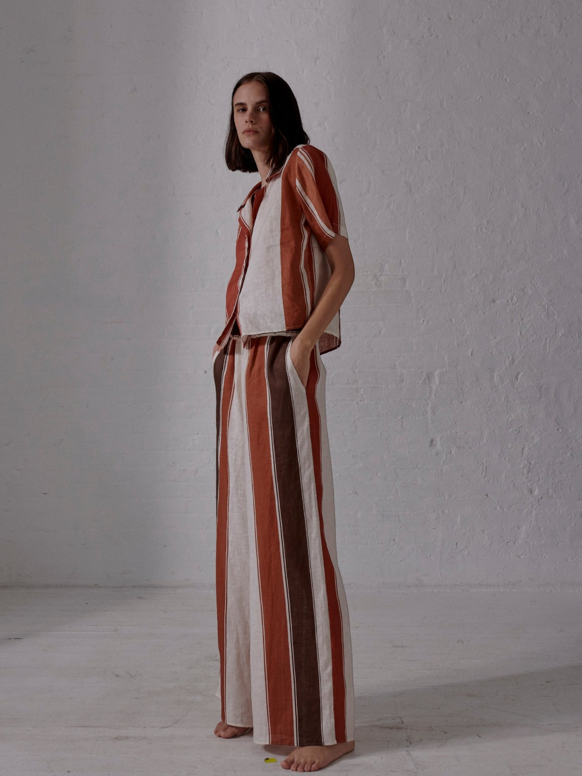 Tomaso Linen Shirt | Terra Stripes Tomaso Linen Shirt | Terra Stripes - Fashionkind
