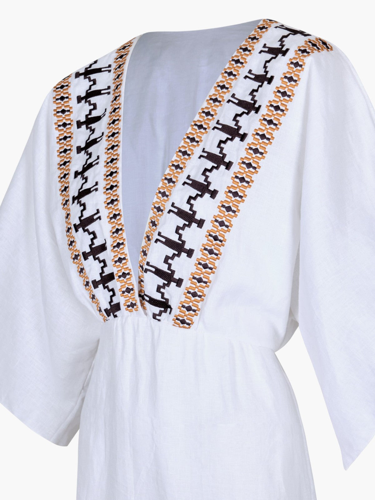 Topacio Linen Tunic | White Embroidered Topacio Linen Tunic | White Embroidered