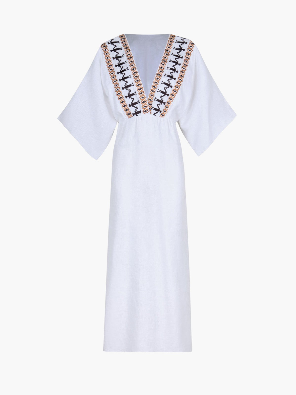 Topacio Linen Tunic | White Embroidered Topacio Linen Tunic | White Embroidered