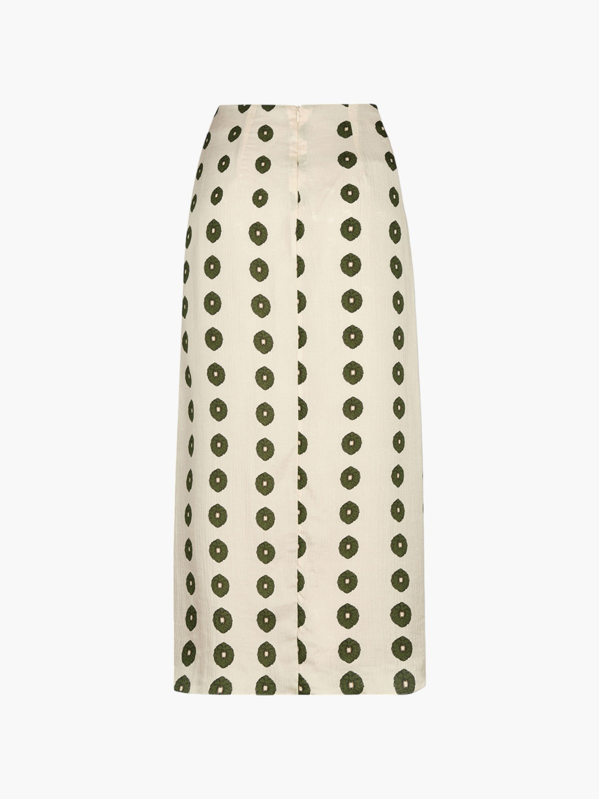 Amaime Silk Martellato Midi Skirt | Ivory Green Chintz Amaime Silk Martellato Midi Skirt | Ivory Green Chintz