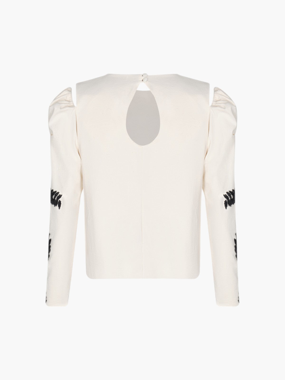 Ana Canvas Hand Embroidered Blouse | Ecru Ana Canvas Hand Embroidered Blouse | Ecru - Fashionkind