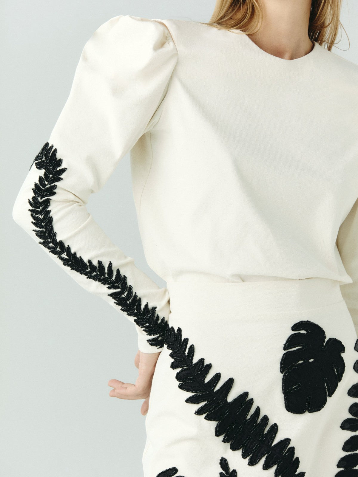 Ana Canvas Hand Embroidered Blouse | Ecru Ana Canvas Hand Embroidered Blouse | Ecru - Fashionkind