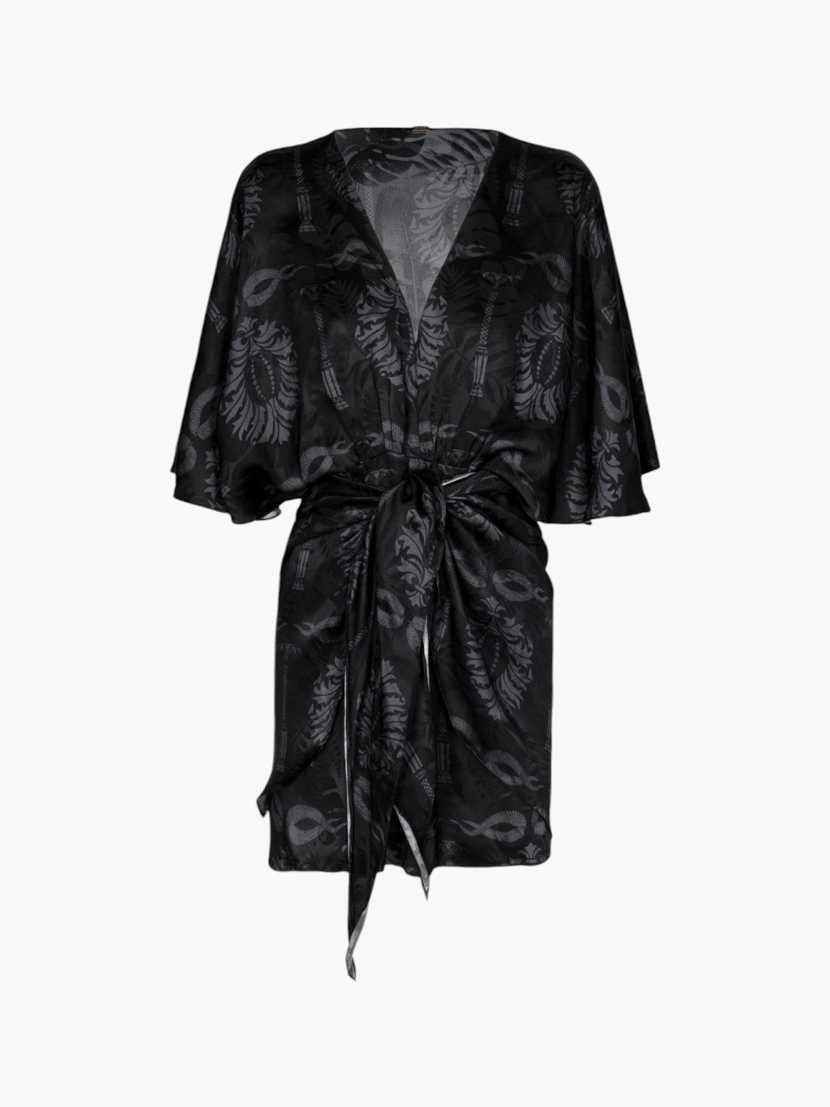 Juan de Dios | Coco Silk Jacquard Mini Dress | Black | Fashionkind Juan de Dios | Coco Silk Jacquard Mini Dress | Black | Fashionkind
