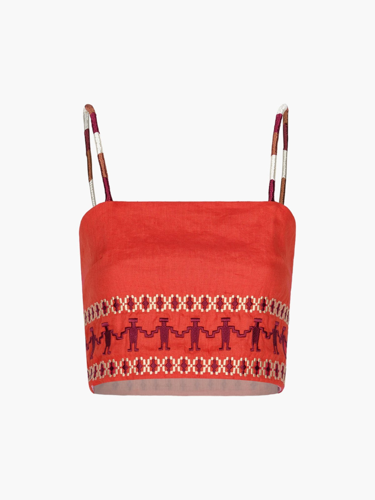 Guainia Linen Top | Red Embroidered Guainia Linen Top | Red Embroidered - Fashionkind