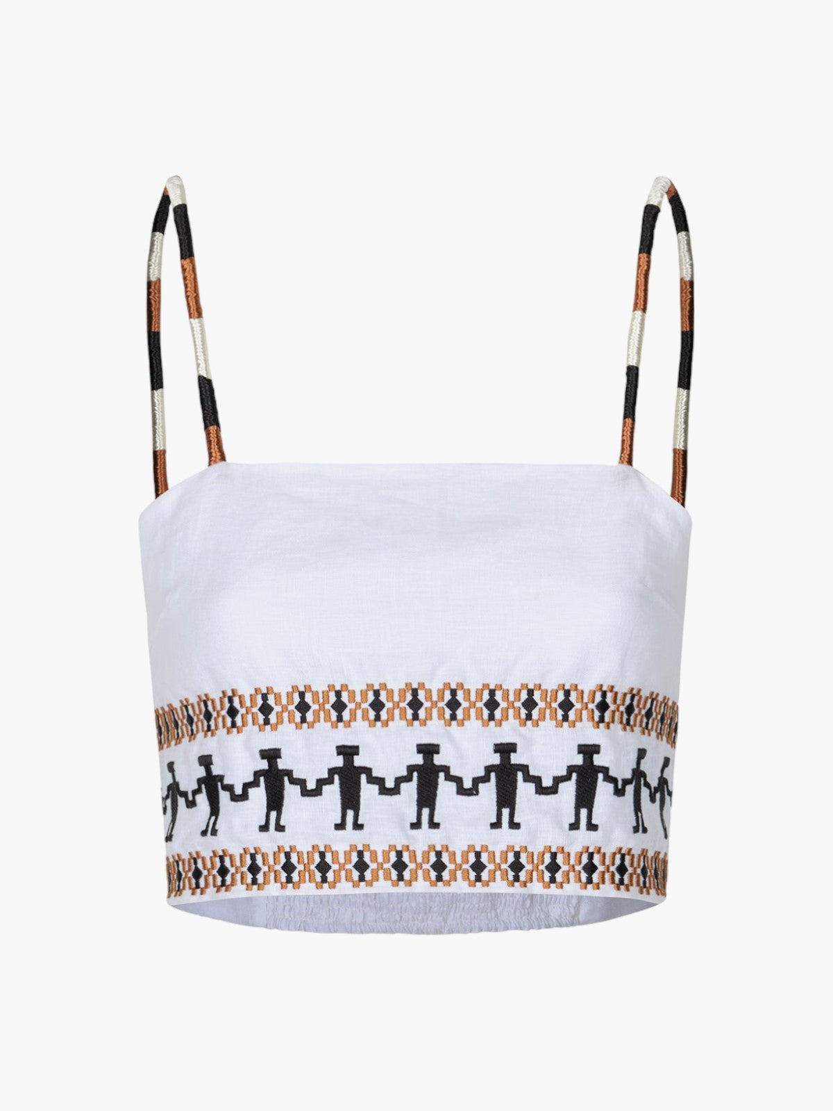 Guainia Linen Top |  White Embroidered Guainia Linen Top |  White Embroidered - Fashionkind