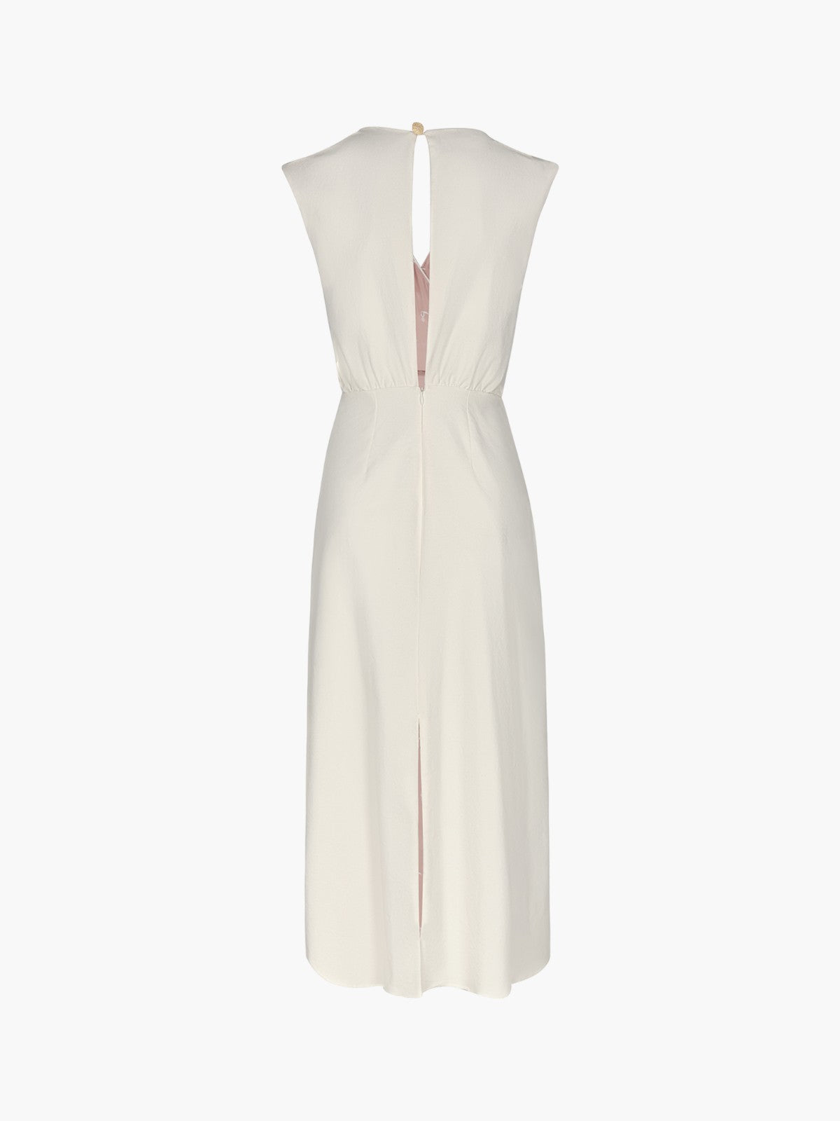 Gualanday Canvas Hand Embroidered Midi Dress | Ecru Gualanday Canvas Hand Embroidered Midi Dress | Ecru - Fashionkind
