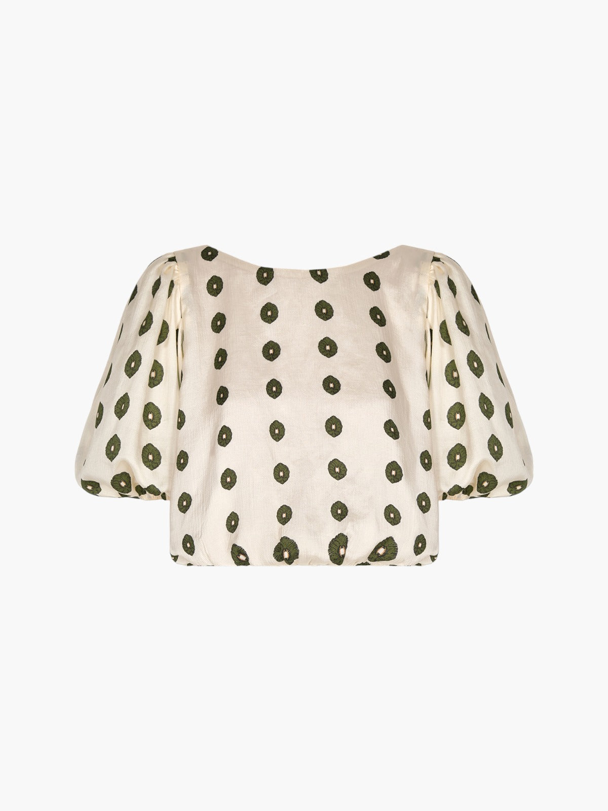Guayacan Silk Martellato Blouse | Ivory Green Chintz Guayacan Silk Martellato Blouse | Ivory Green Chintz