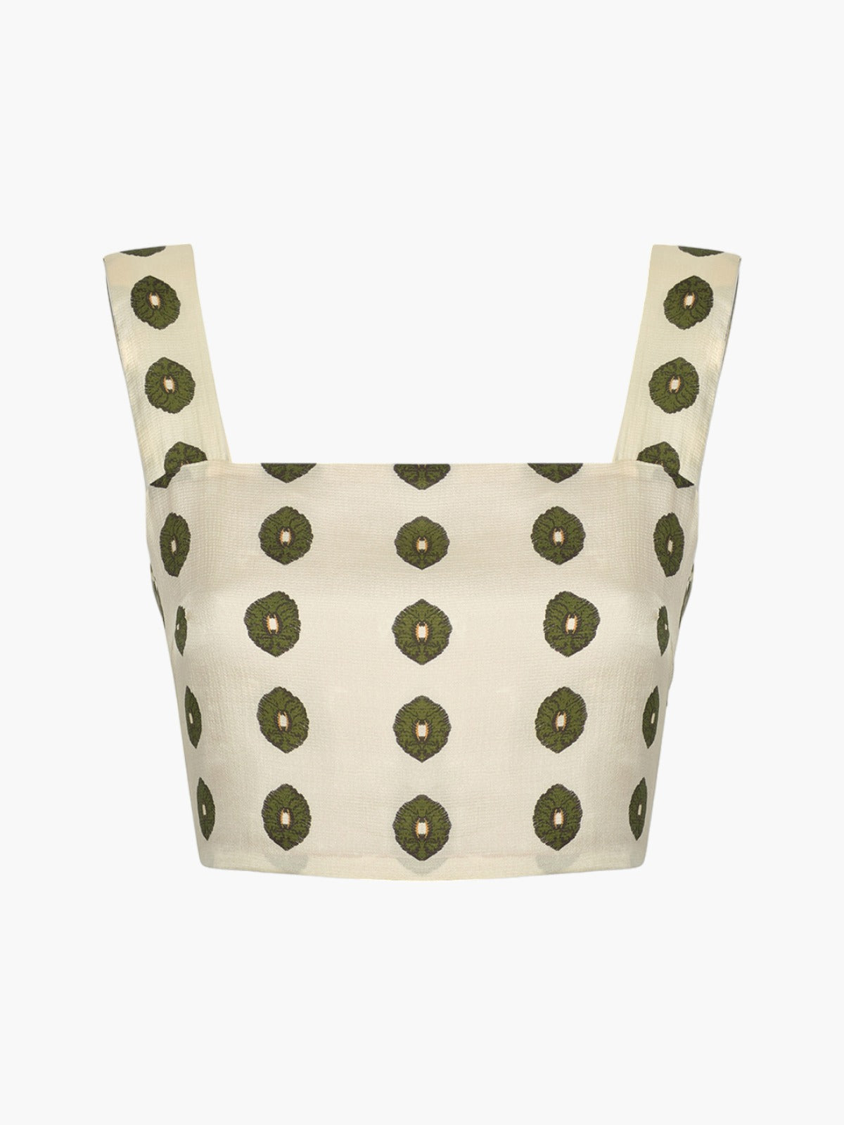 Marimba Silk Martellato Top  | Ivory Green Chintz Marimba Silk Martellato Top  | Ivory Green Chintz