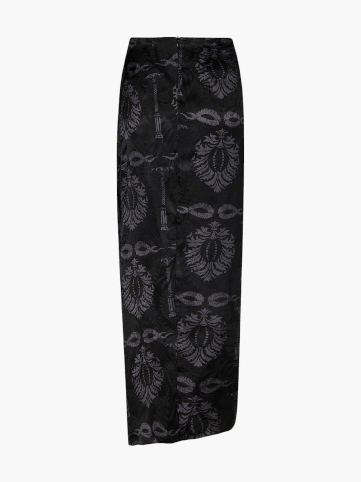 Myanmar Silk Jacquard Midi Skirt | Black Myanmar Silk Jacquard Midi Skirt | Black - Fashionkind