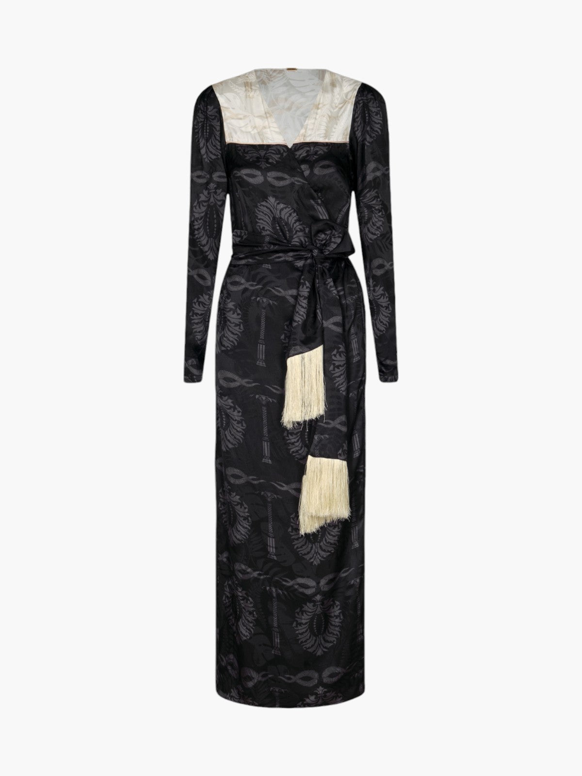Obregon Silk Jacquard Maxi Dress | Black Obregon Silk Jacquard Maxi Dress | Black - Fashionkind