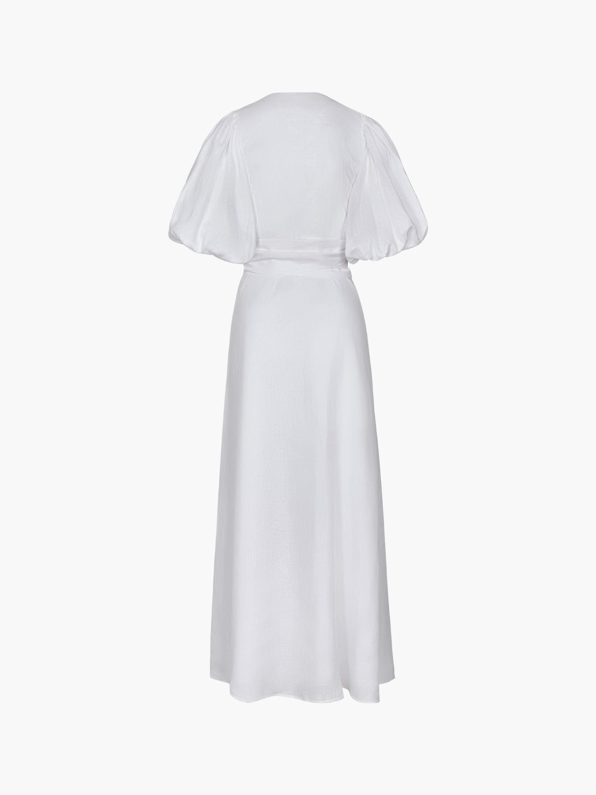 Ermita Linen Embroidered Midi Dress | White Ermita Linen Embroidered Midi Dress | White