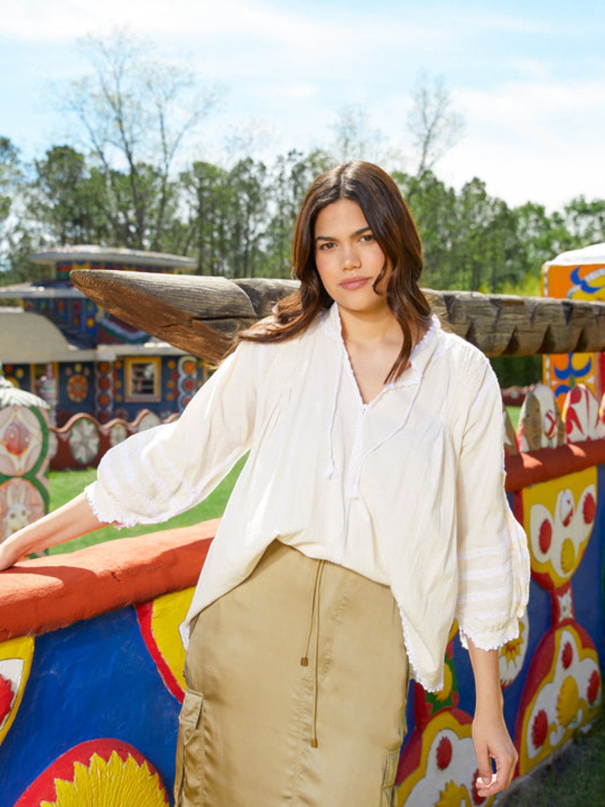 Amorcita Mexican Top | Ivory/Black