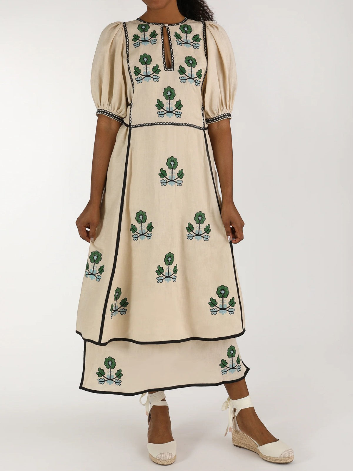 Lillie Ukrainian Embroidered Dress - Ivory Large / Ivory Lillie Ukrainian Embroidered Dress - Ivory Large / Ivory