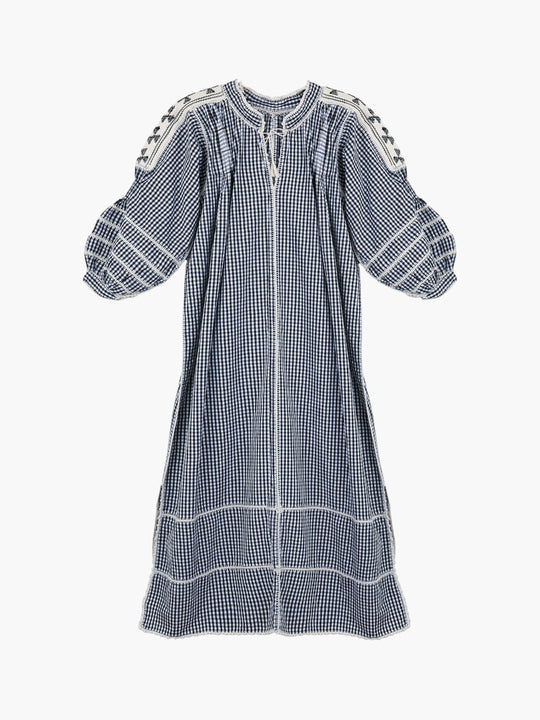 Amorcita Gingham Mexican Dress | Black