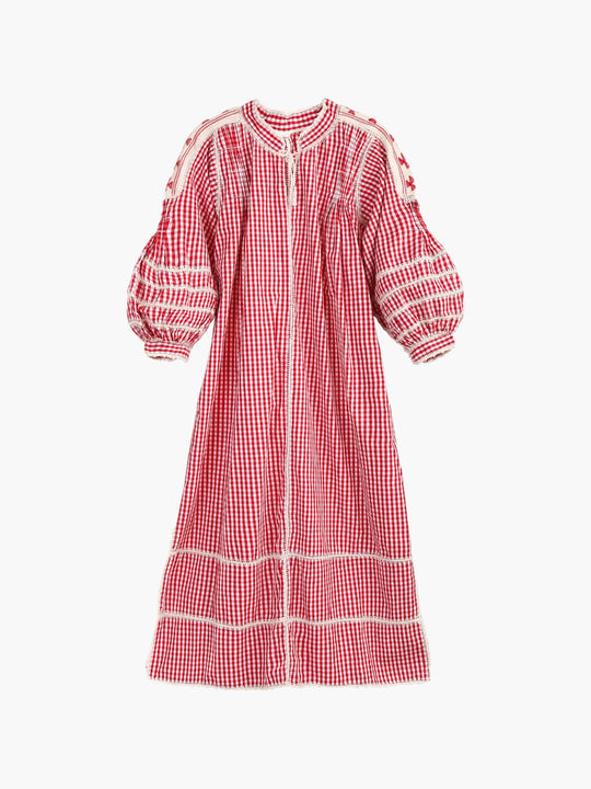 Amorcita Gingham Mexican Dress | Red