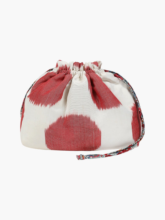 Edgartown Silk Ikat Party Purse | Red/Ivory