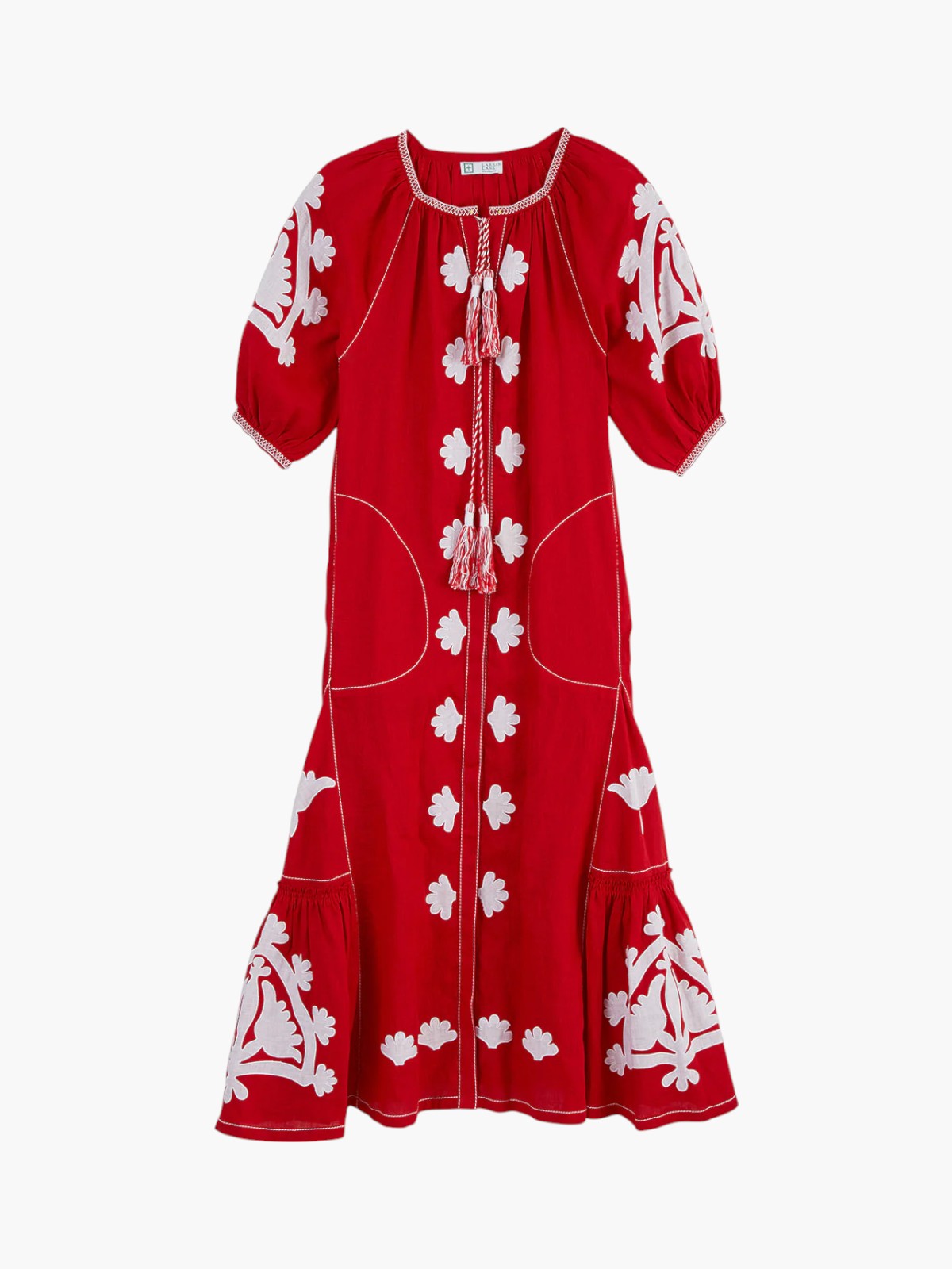 Matisse Embroidered Ukrainian Dress | Red/White Matisse Embroidered Ukrainian Dress | Red/White