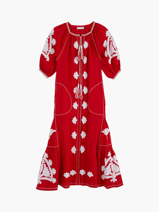 Matisse Embroidered Ukrainian Dress | Red/White