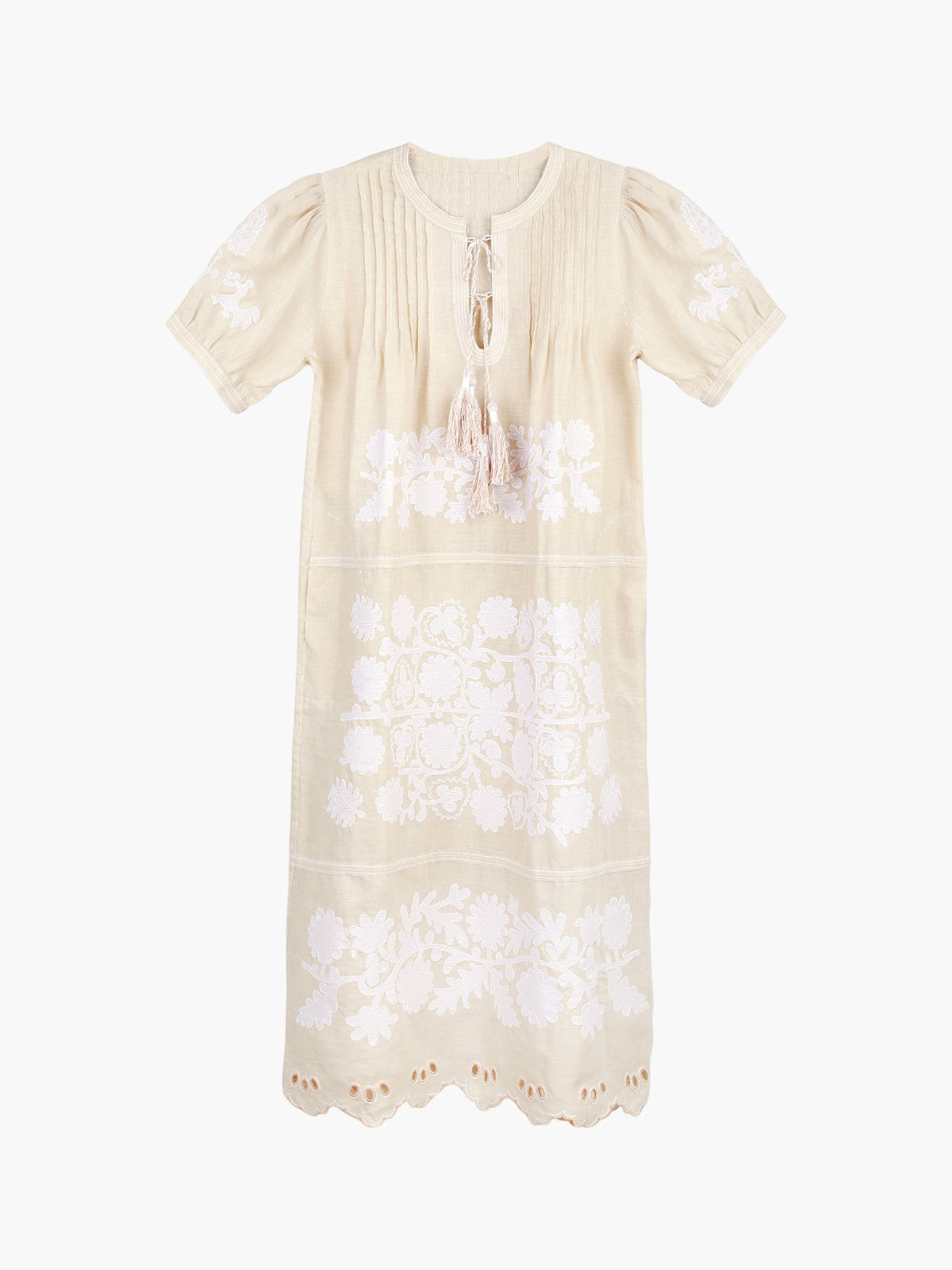 Natalia Ukrainian Embroidered Dress | Wheat Natalia Ukrainian Embroidered Dress | Wheat - Fashionkind