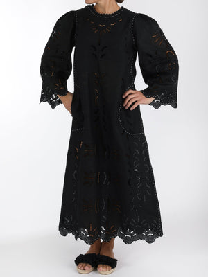Larkin Lane | Richelieu Embroidered Ukrainian Dress | Black