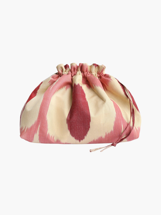 Sabrina Silk Ikat Party Purse | Pink/Red/Ivory