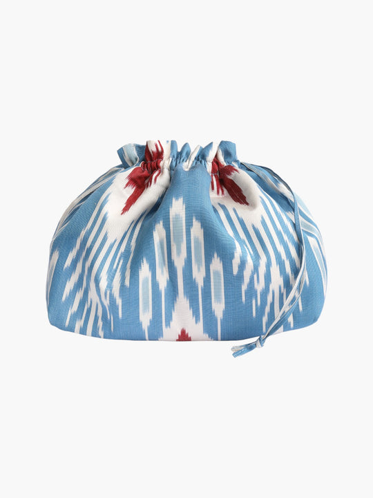 Sconset Silk Ikat Party Purse | French Blue/Red/White