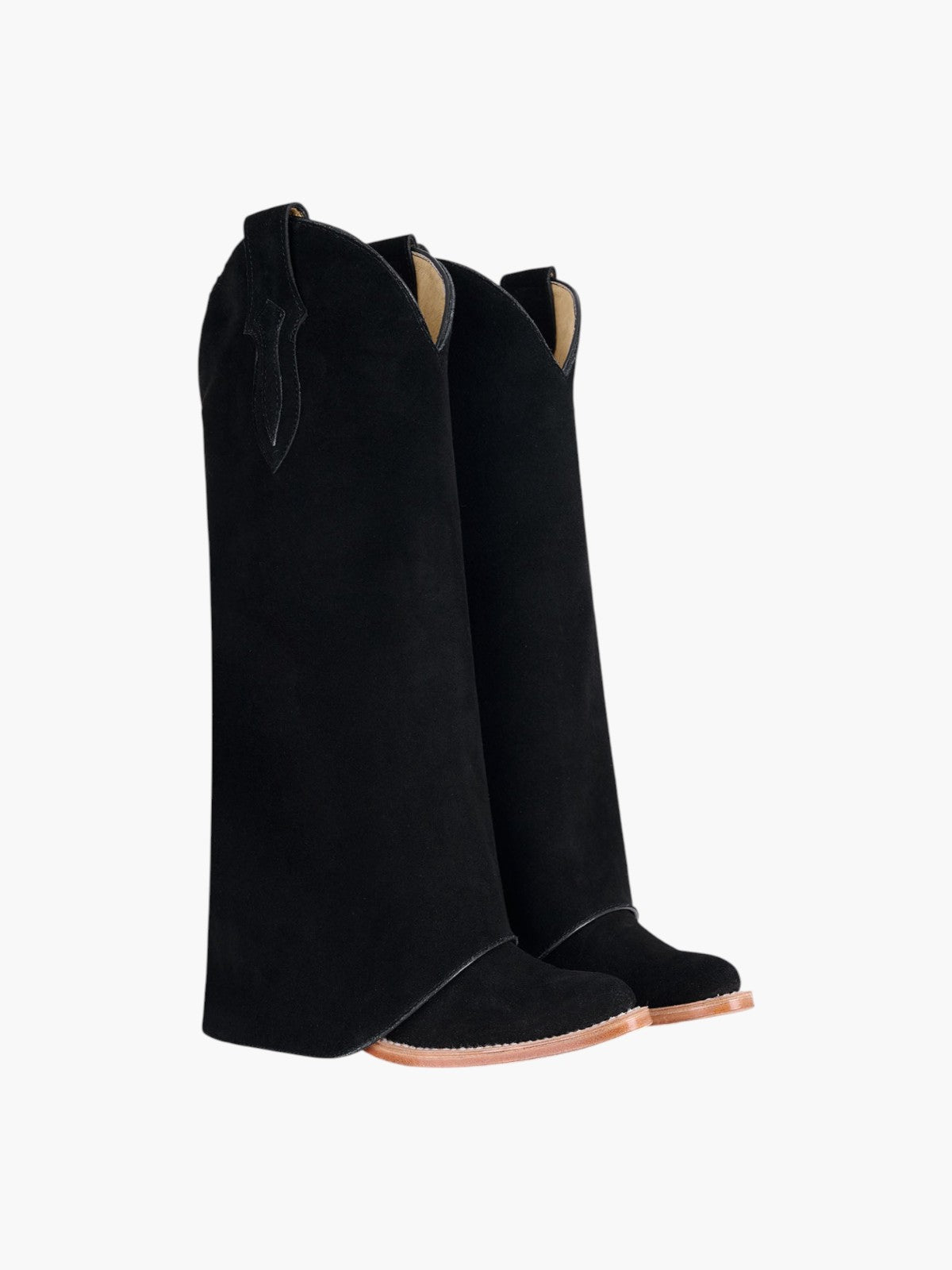Basic Suede Cowboy Boots | Black Basic Suede Cowboy Boots | Black