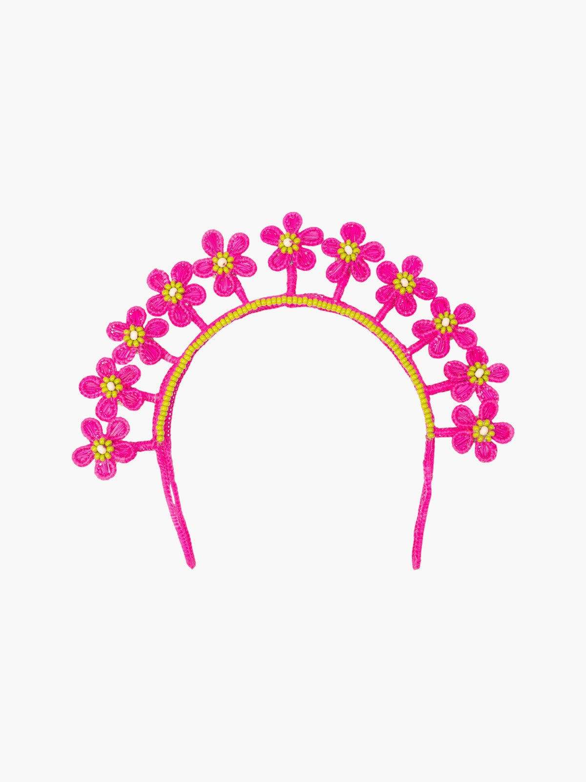 Mini Flower Iraca Headpiece | Fuchsia