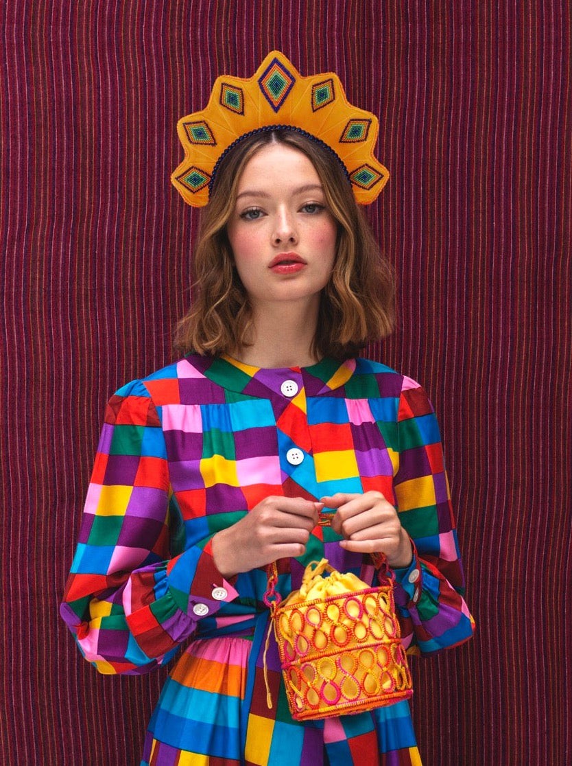 Star Shaped Sibundoy Beaded Rombos Headpiece