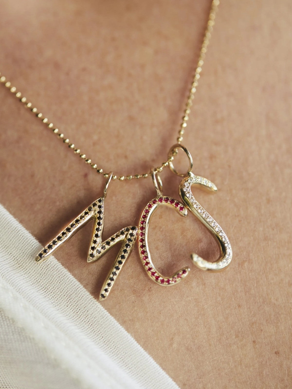 Black Diamond Pavé Raw Letter | Gold Black Diamond Pavé Raw Letter | Gold