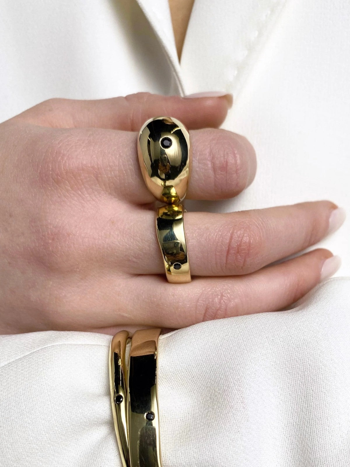 Dome Ring with Diamond | Gold Dome Ring with Diamond | Gold