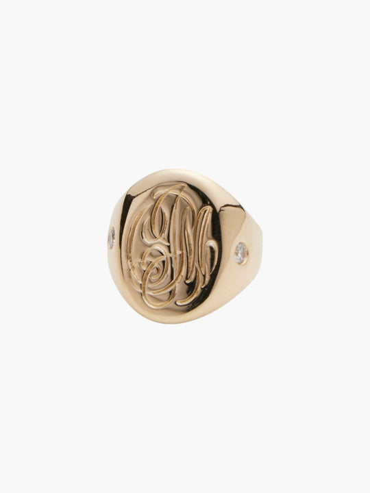 Diamond J Ring | Gold