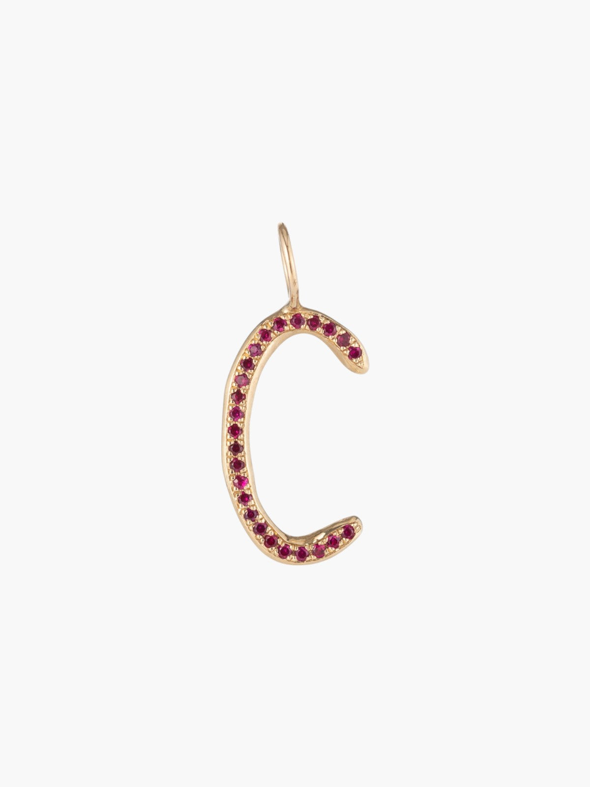 Ruby Pavé Raw Letter | Gold Ruby Pavé Raw Letter | Gold