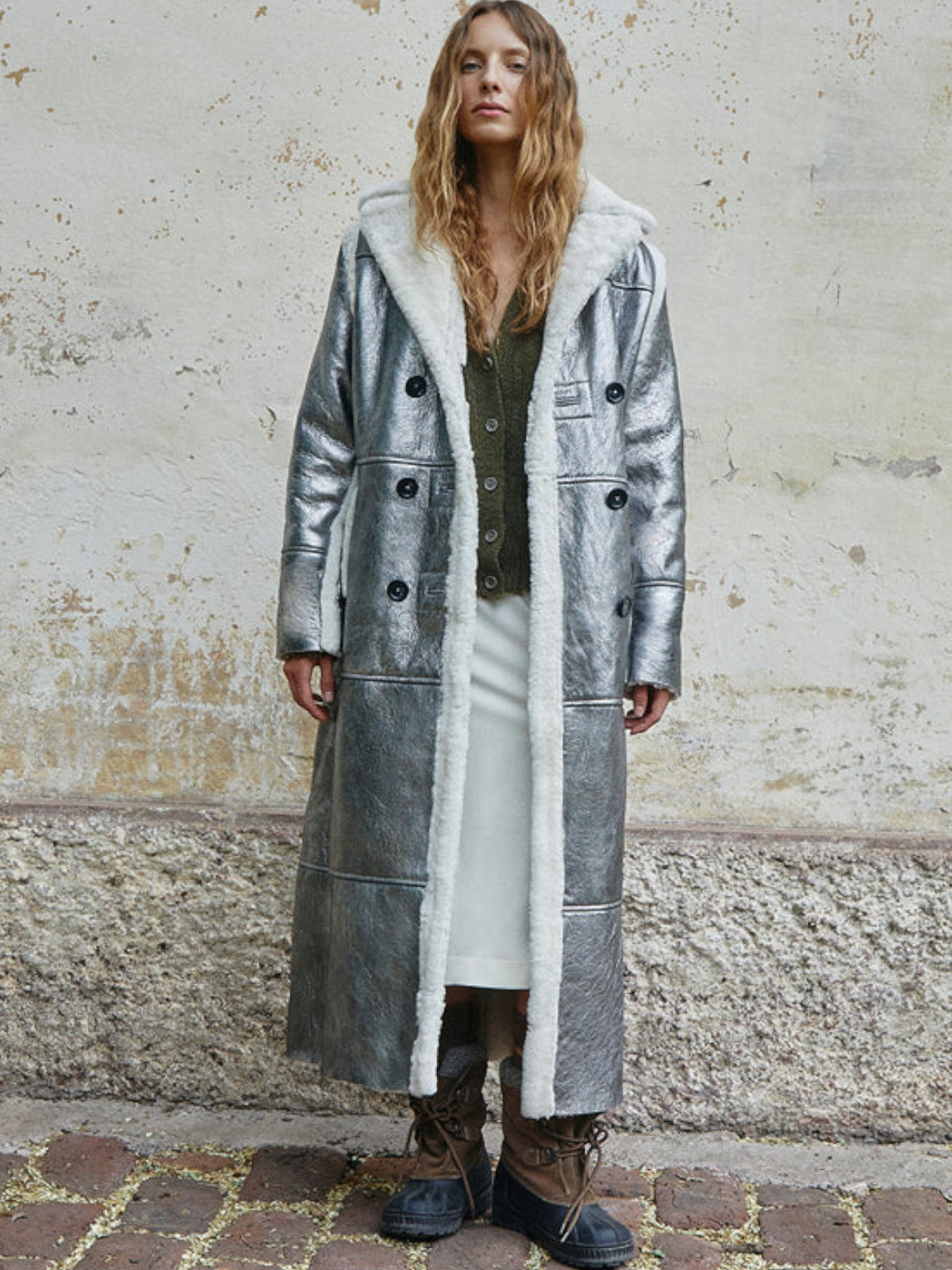 Neon Long Coat | Silver