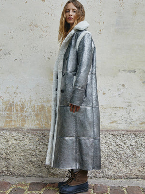 Melina Pinedo | Neon Long Coat | Silver | Fashionkind