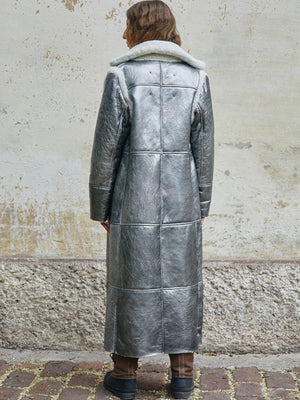 Melina Pinedo | Neon Long Coat | Silver | Fashionkind