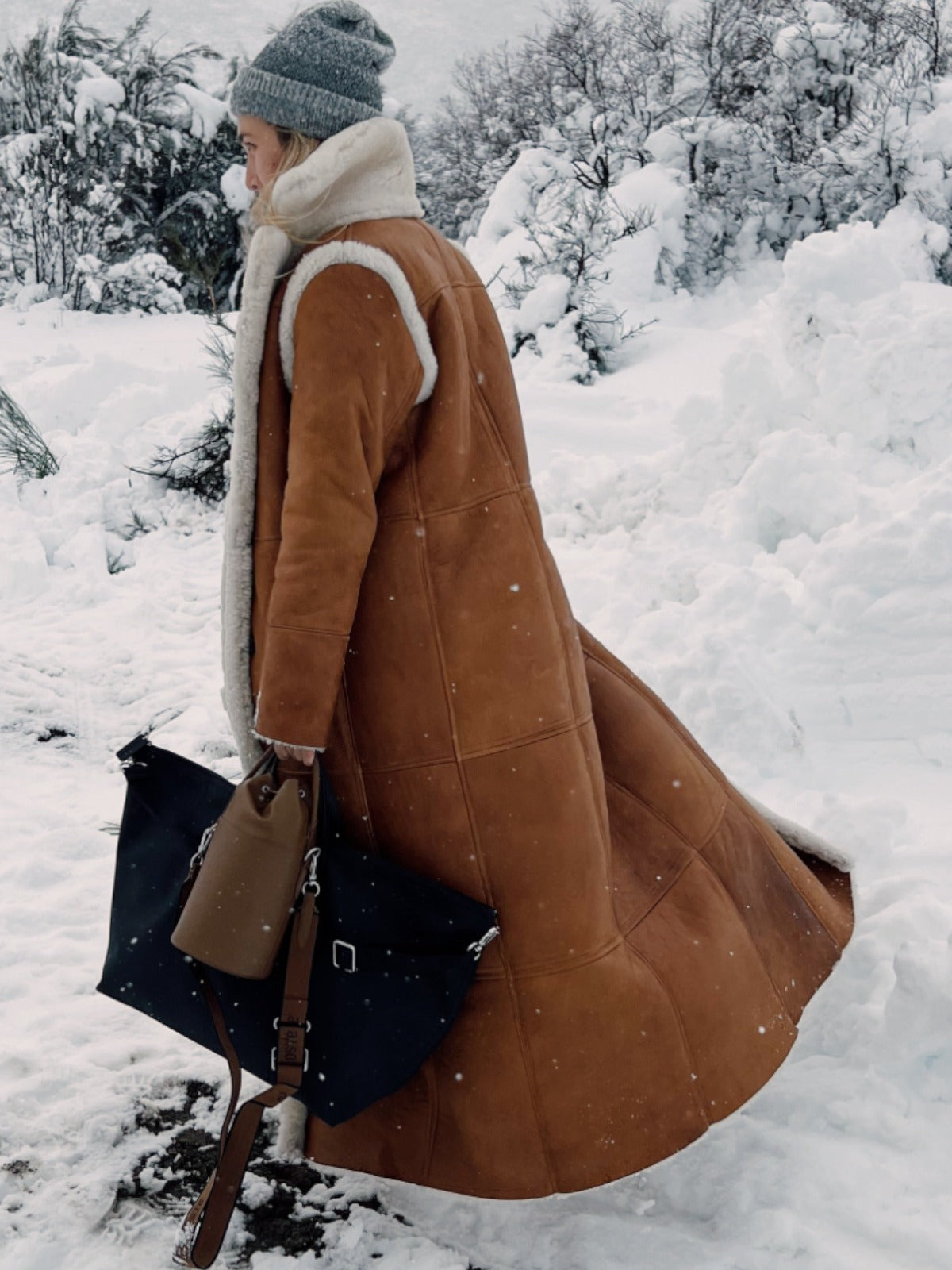 Neon Long Coat | Light Brown