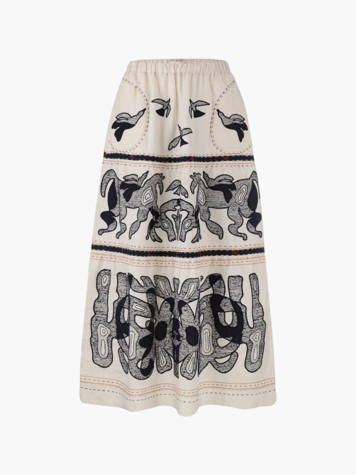 Animal Realm Long Skirt | Ivory Animal Realm Long Skirt | Ivory