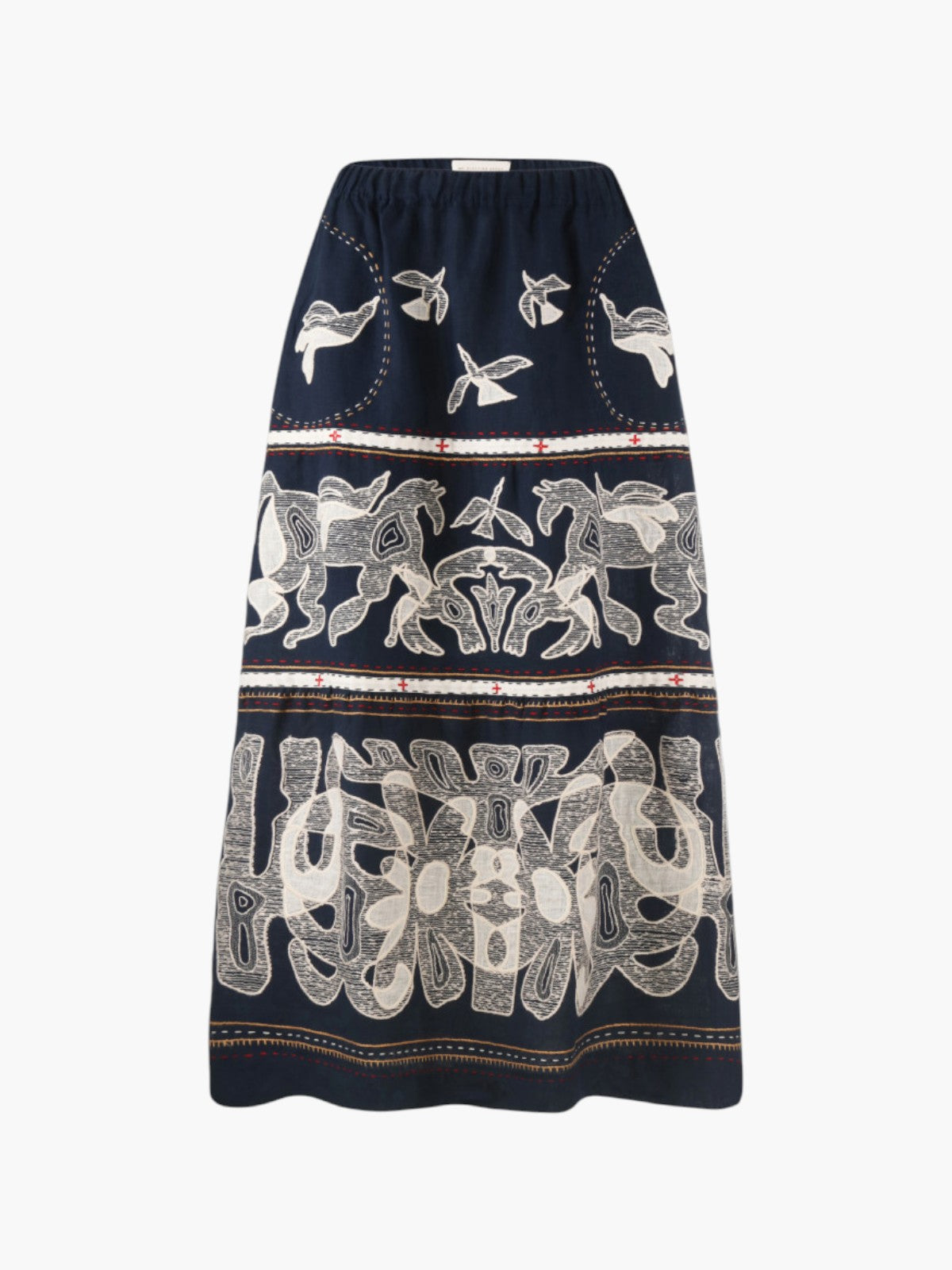 Animal Realm Long Skirt | Navy Blue
