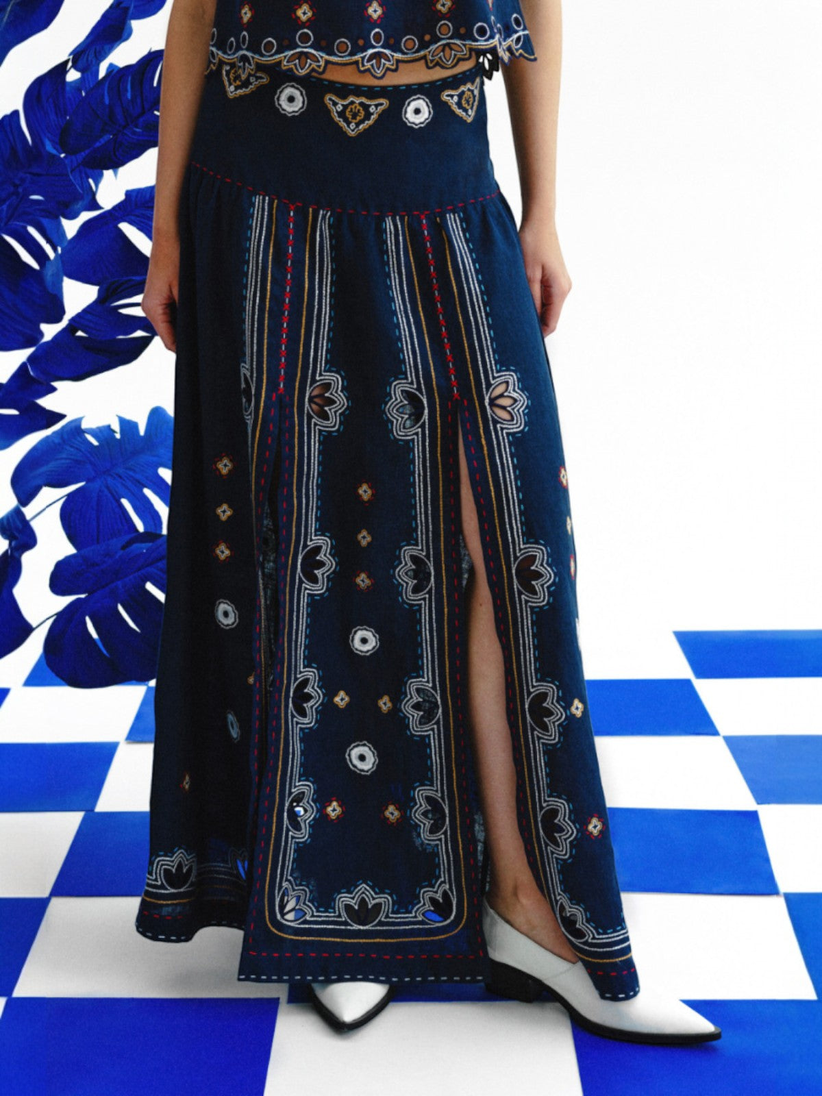 Check Mate Skirt | Navy Blue